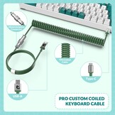 YINDIAO T8 60% RGB Gaming Keyboard and Mouse Combinations + Coiled USB C Cable,Wired Mechanical Keyboard,68 Keys,US Layout,Compact,Honeycomb Gaming Mouse,Up to 6400DPI,for PC,MAC -Vegetable