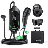 Mobile Wallbox 3,68kW [1-phasig, 8,1m, 6-16A], EV Charger mit Einstellbarer Ladeleistung, Timer-Funktion, Typ 2 Ladekabel Schuko für Model Y/3, ID.3, i4, EQB, e-tron und weitere PHEV/EV, Schwarz