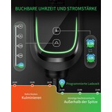 Mobile Wallbox 3,68kW [1-phasig, 8,1m, 6-16A], EV Charger mit Einstellbarer Ladeleistung, Timer-Funktion, Typ 2 Ladekabel Schuko für Model Y/3, ID.3, i4, EQB, e-tron und weitere PHEV/EV, Schwarz