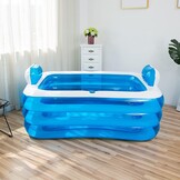 Inflatable Pool, Bathtub, Foldable Inflatable for Adults, Hot Tub, Outdoor, Children's Paddling Pool for Balcony, Garden, Pool, Rectangular with Large Backrest Seat and Drink Holder