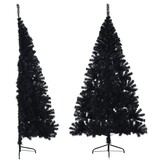 vidaXL Halve Kunstkerstboom Zwart 180cm - 41% Korting