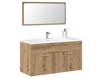 vidaXL Badkamerkast met Spiegel - Bewerkt Hout, Artisanaal Eiken (37% Korting)