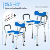 U-vormige Douchestoel met Rug & Armen - 30% Korting!