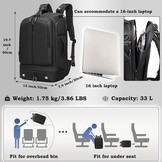Sea choice Carry On Backpack Travel Rucksack for Women Men Water Resistant Luggage Daypack Business 16 Inch Laptop Backpack Suitcase Backpacks with Shoe Compartment Anti Thief Pocket