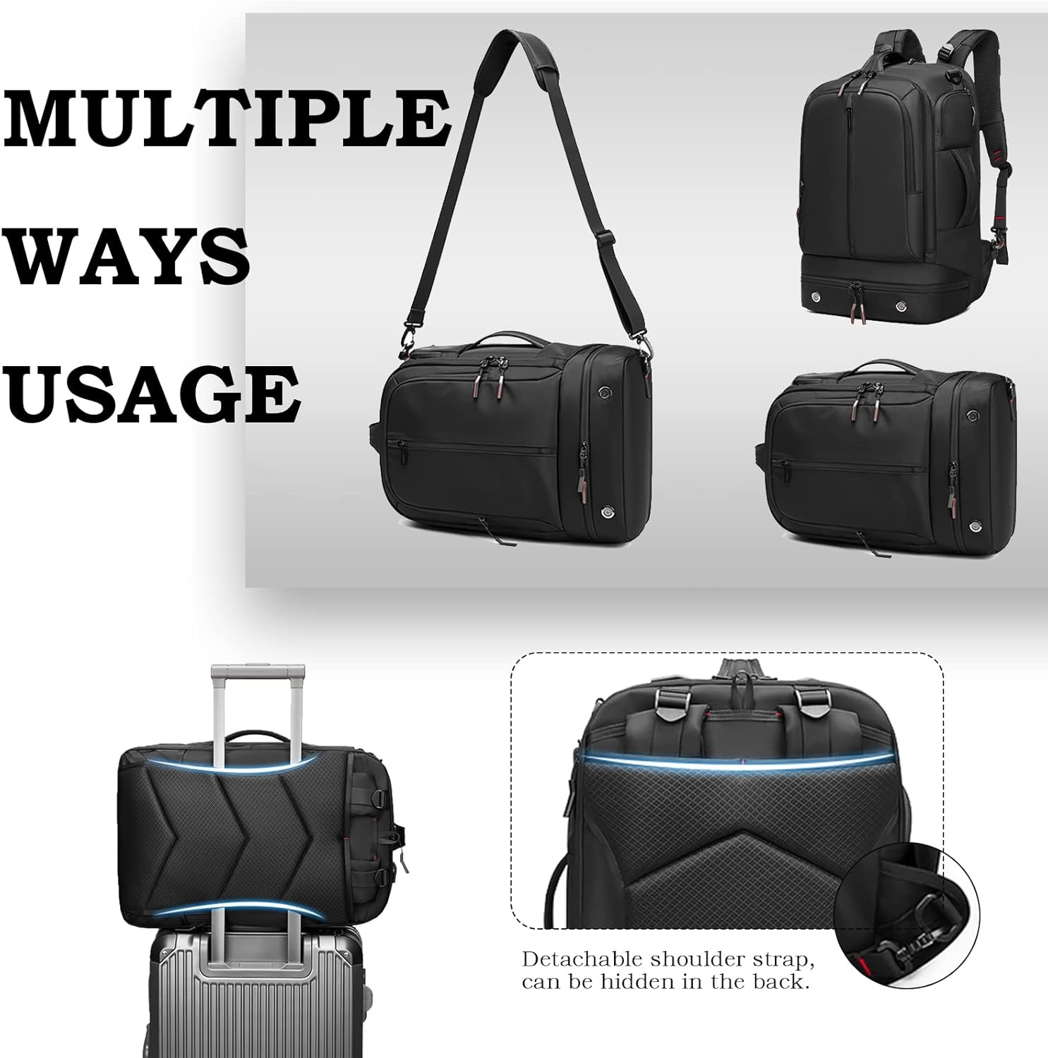 Sea choice Carry On Backpack Travel Rucksack for Women Men Water Resistant Luggage Daypack Business 16 Inch Laptop Backpack Suitcase Backpacks with Shoe Compartment Anti Thief Pocket