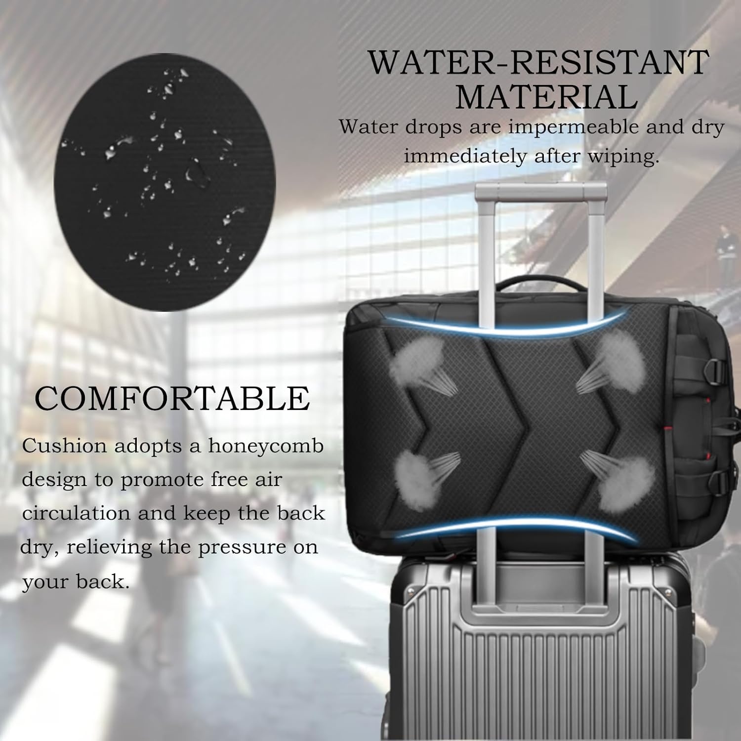 Sea choice Carry On Backpack Travel Rucksack for Women Men Water Resistant Luggage Daypack Business 16 Inch Laptop Backpack Suitcase Backpacks with Shoe Compartment Anti Thief Pocket