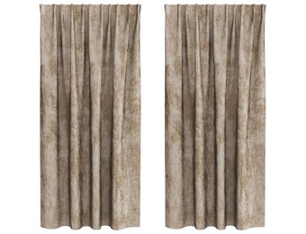 vidaXL Gordijn 2 stuks Champagne Fluweel - 175x140cm - 55% Korting!