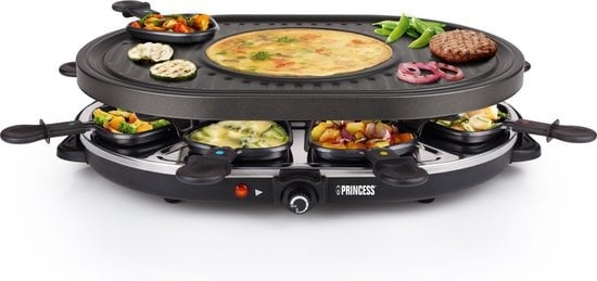 Princess Gourmetstel 162700 - Raclette & Crêpes - 8 Pers - 53% Korting