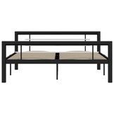 vidaXL Bedframe metaal zwart en wit 140x200 cm