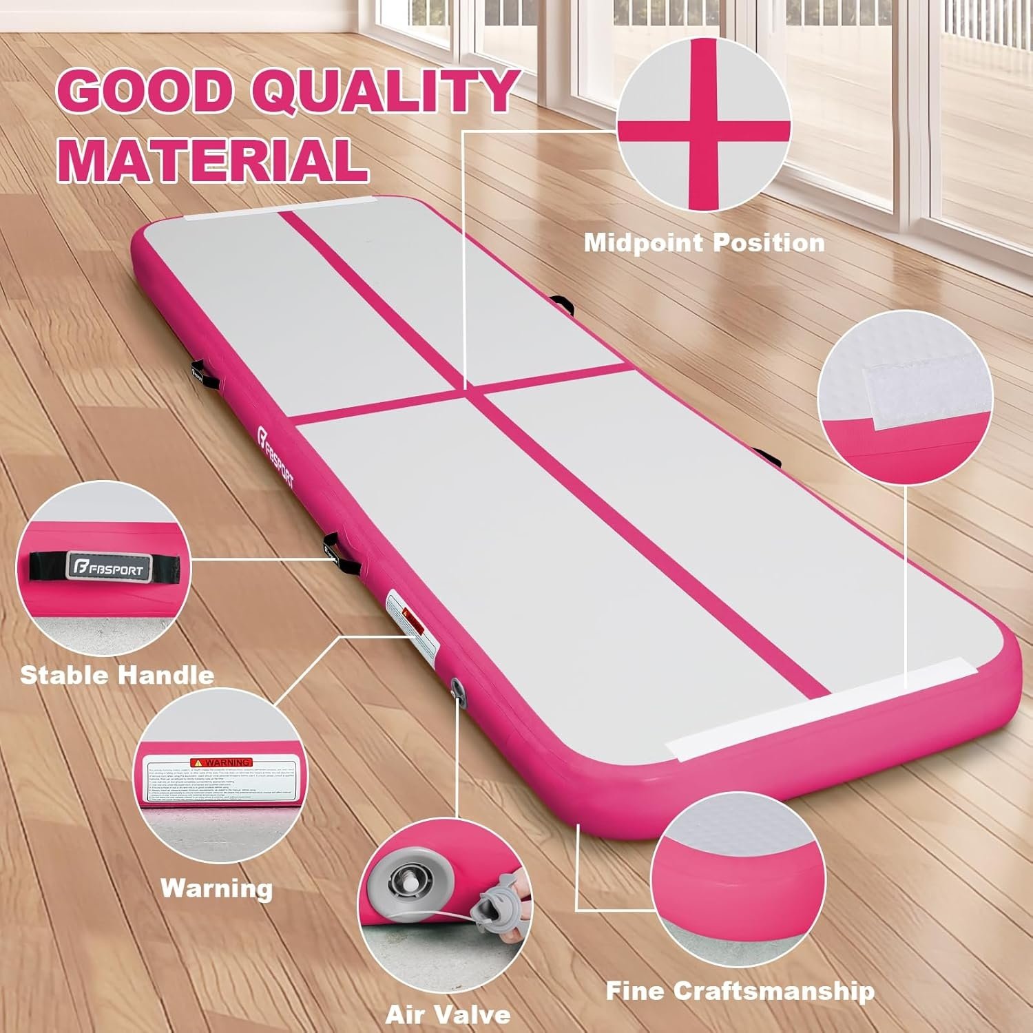 FBSPORT Airtrack Mat 6m - 20cm dik - 30% korting!