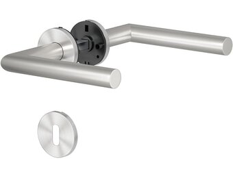 Deurgrepen Roestvrij Staal (30% Korting) - L-vorm met Rozet