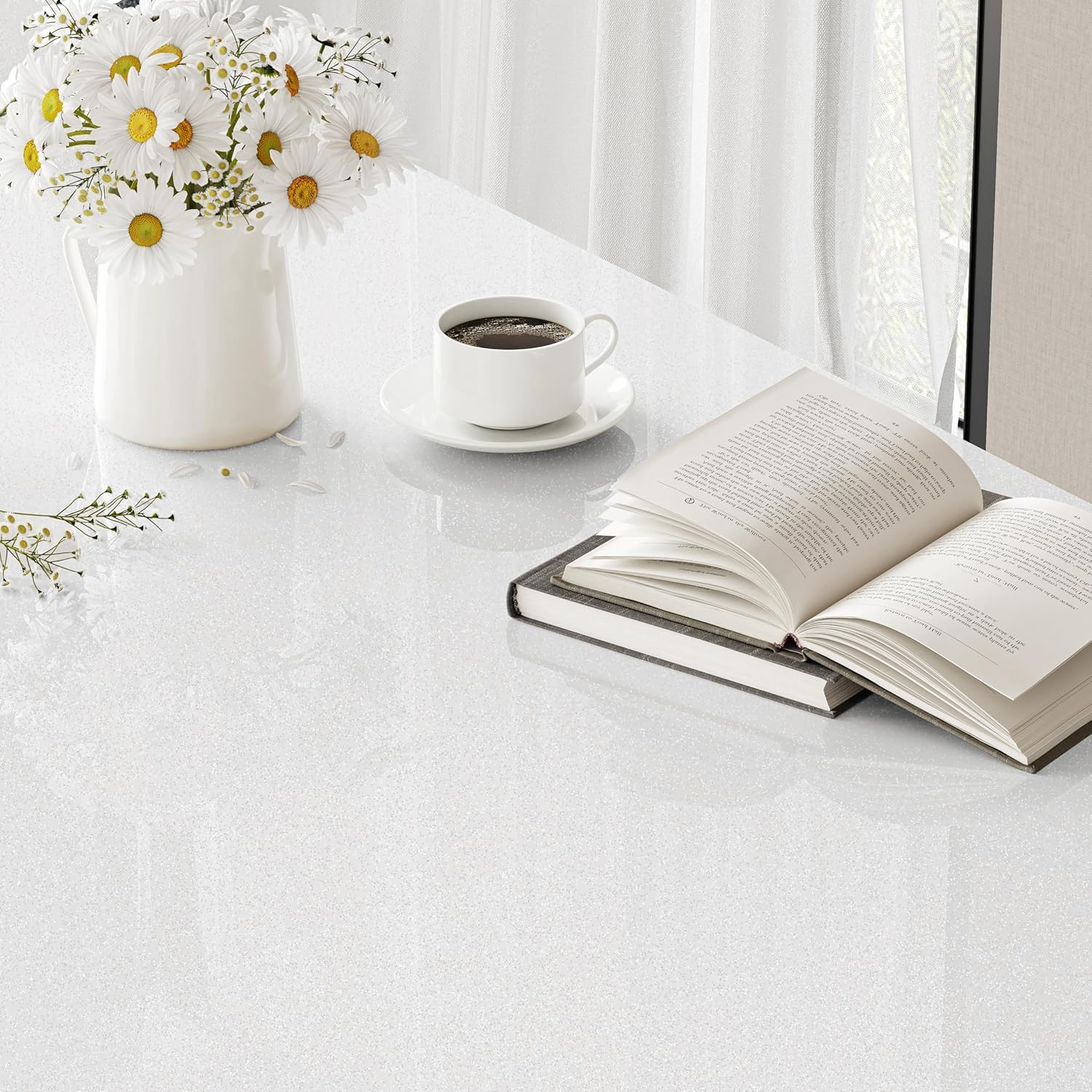 Wit Glitter Behang: Zelfklevend Vinyl 60x10m - 30% Korting!