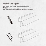 2 stuks doucheafdichting 70 cm voor douchedeuren, douchecabines, badkuip, 4/5/6 mm, transparant, waterdichte reserveafdichting voor douchedeur, bescherming tegen