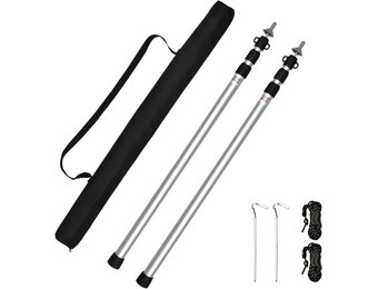 Tiandirenhe Telescoopstang voor tenten, luifelstangen, telescopische tentstangen, aluminium baldakijnsteun, telescoop, 95-234 cm, campingtentstokken, campingstangen voor dekzeilen, luifel, veranda