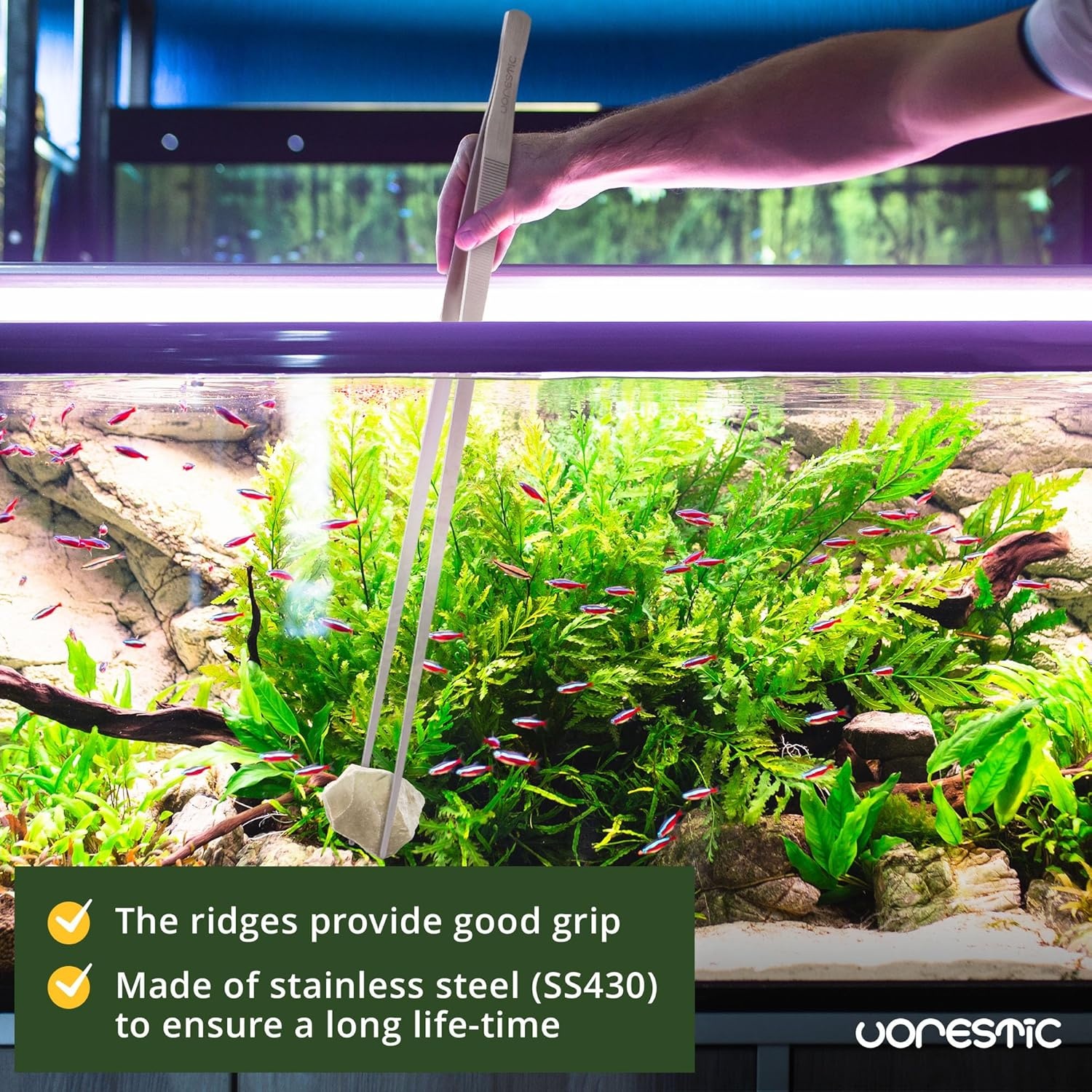 VORESTIC Aquarium Pincet, extra lang, 60 cm aquariumpincet, terrarium, aquascaping-pincet