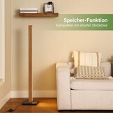 EDISHINE Staande lamp van hout, 18W dimbare LED staande lamp, 3000K warm wit, rustieke vloerlamp met voetschakelaar, 800 lumen lichtzuil voor woonkamer, slaapkamer, kantoor, greige.