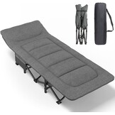 Opvouwbaar campingbed, robuust voor volwassenen, belastbaar tot 250 kg, voor outdoor, camping, reizen, thuis, enz. (grijs)
