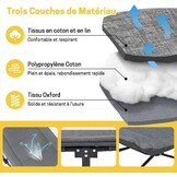 Opvouwbaar campingbed, robuust voor volwassenen, belastbaar tot 250 kg, voor outdoor, camping, reizen, thuis, enz. (grijs)