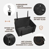 Extra stabiele hondenautostoel – Versterkte autostoel voor middelgrote honden met 4 bevestigingsriemen – Stevige en waterdichte huisdierenstoel voor op de achterbank van de auto