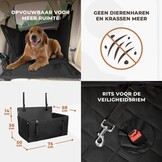 Extra stabiele hondenautostoel – Versterkte autostoel voor middelgrote honden met 4 bevestigingsriemen – Stevige en waterdichte huisdierenstoel voor op de achterbank van de auto