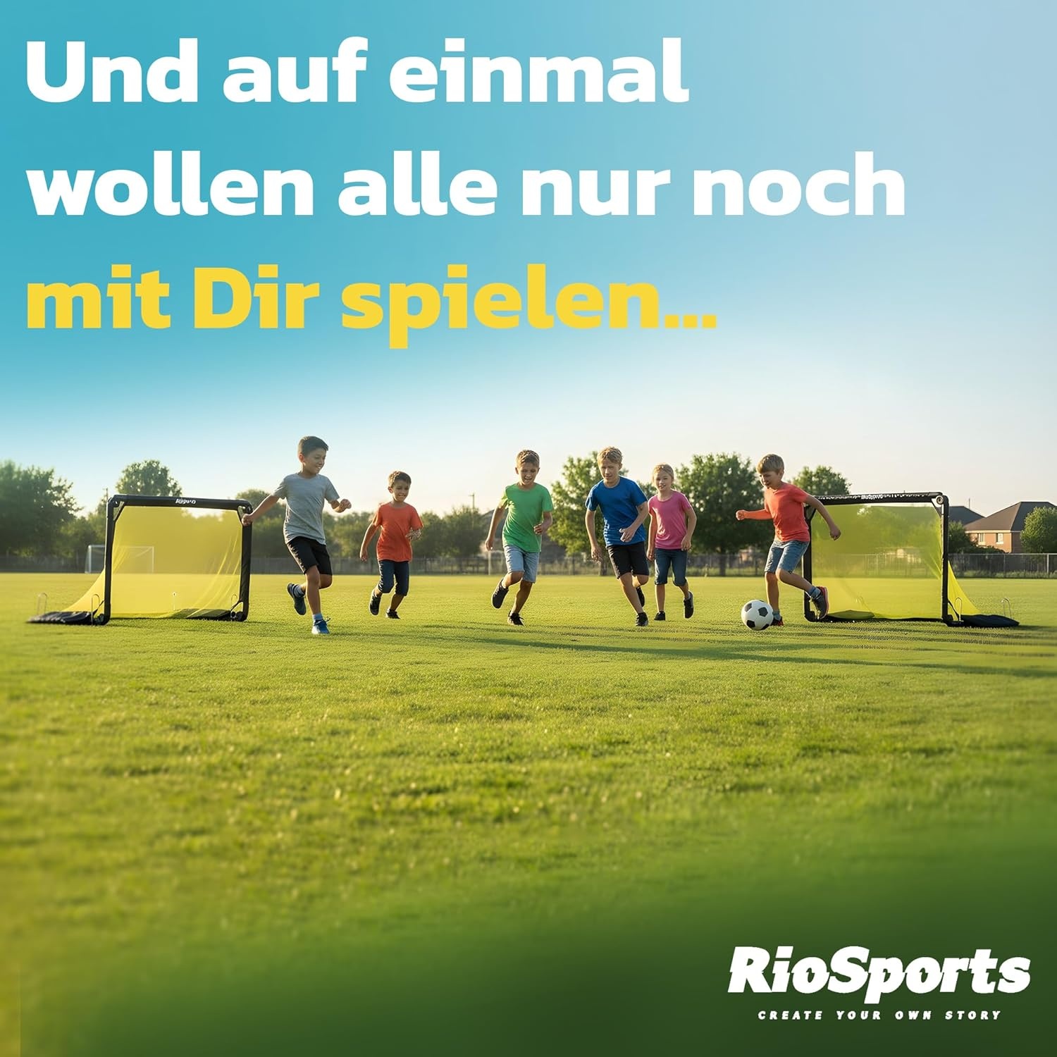 Voetbaldoel, opvouwbaar, voor tuin, kinderen, stabiel op alle oppervlakken, met draagtas, set van 2, nu kiezen