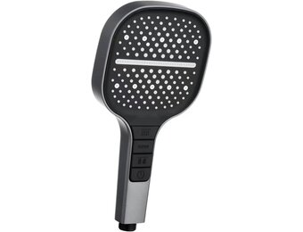 Grote douchekop met hoge druk, waterbesparend, 7 straalsoorten (donkergrijs)