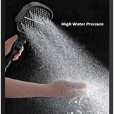 Grote douchekop met hoge druk, waterbesparend, 7 straalsoorten (donkergrijs)