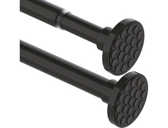Doucherail, geen boren, uitschuifbare gordijnroede voor klemmen, telescopische roede, douchegordijnrail voor badkamer, slaapkamer, zwart (85-220 cm, Φ32 mm)