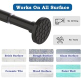 Doucherail, geen boren, uitschuifbare gordijnroede voor klemmen, telescopische roede, douchegordijnrail voor badkamer, slaapkamer, zwart (85-220 cm, Φ32 mm)