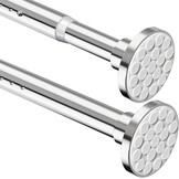 Doucherail, geen boren, uitschuifbare gordijnroede voor klemmen, telescopische roede, douchegordijnrail voor badkamer, slaapkamer, zwart (85-220 cm, Φ32 mm)