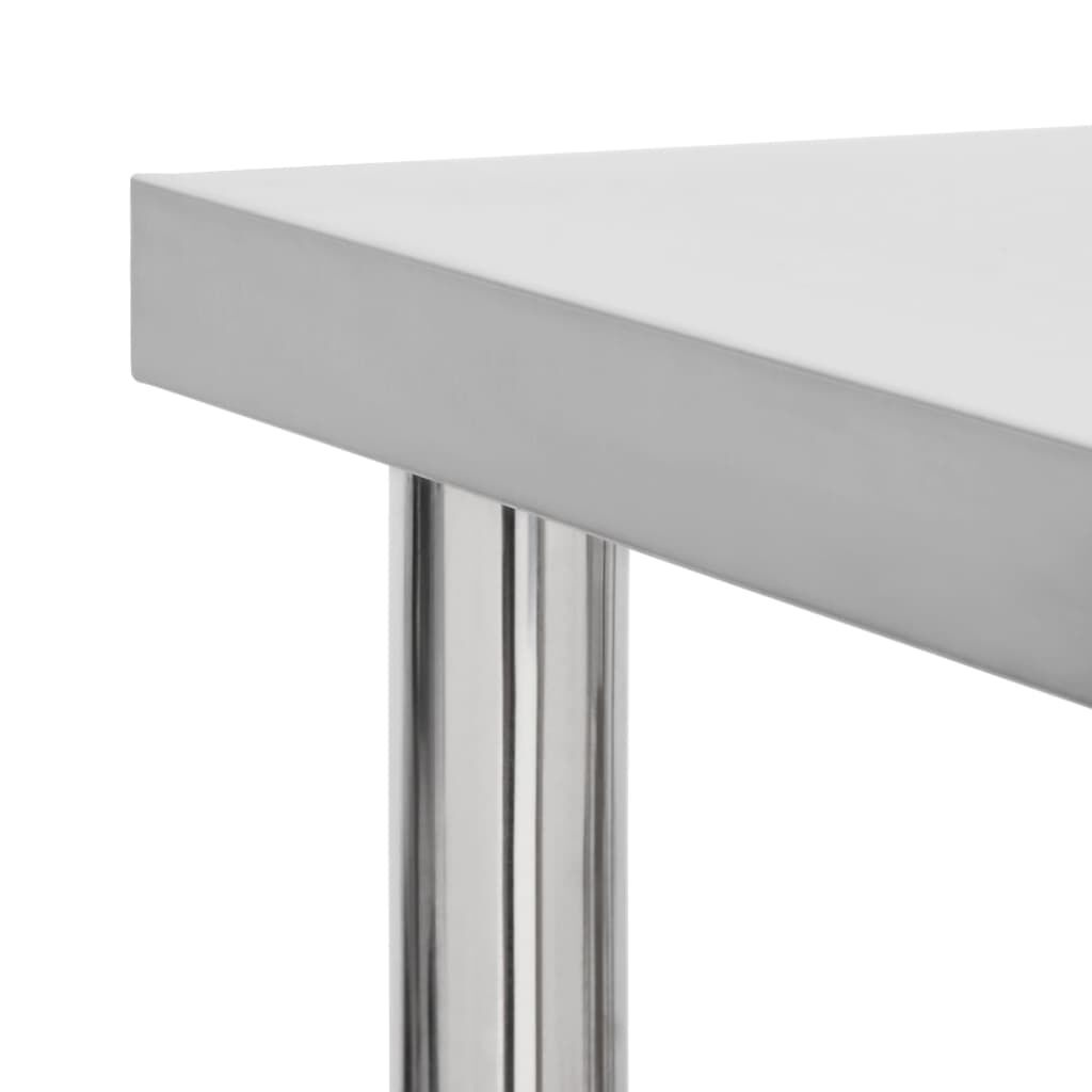 vidaxl Keukenwerktafel met wielen 60x60x85 cm roestvrij staal