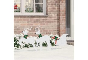 vidaXL LED Rendieren Set (3-delig) - Koud Wit Stof - Nu 53% Korting!