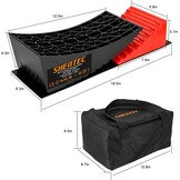 Shentec Oprijwiggen, set van 2, compensatiewiggen voor campers en caravans, tot 16 ton, incl. 2 remwiggen, draagtas, 2 antislipmatten, tredewiggen, kunststof