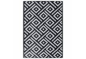 vidaXL Buitenkleed ARAKIL 140x200 cm | 42% Korting | Wit/Zwart Polypropeen