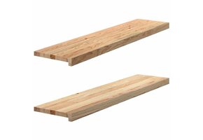 vidaXL Vensterbanken 2 st massief eikenhout 110x25x2 cm - 37% Korting