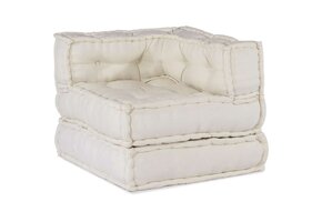 vidaXL Modulaire Poef - Crème (70x70x54cm) - 41% Korting!