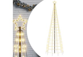 vidaXL Kerstboom LED met spikes - 300 cm - Warm Wit - 64% Korting