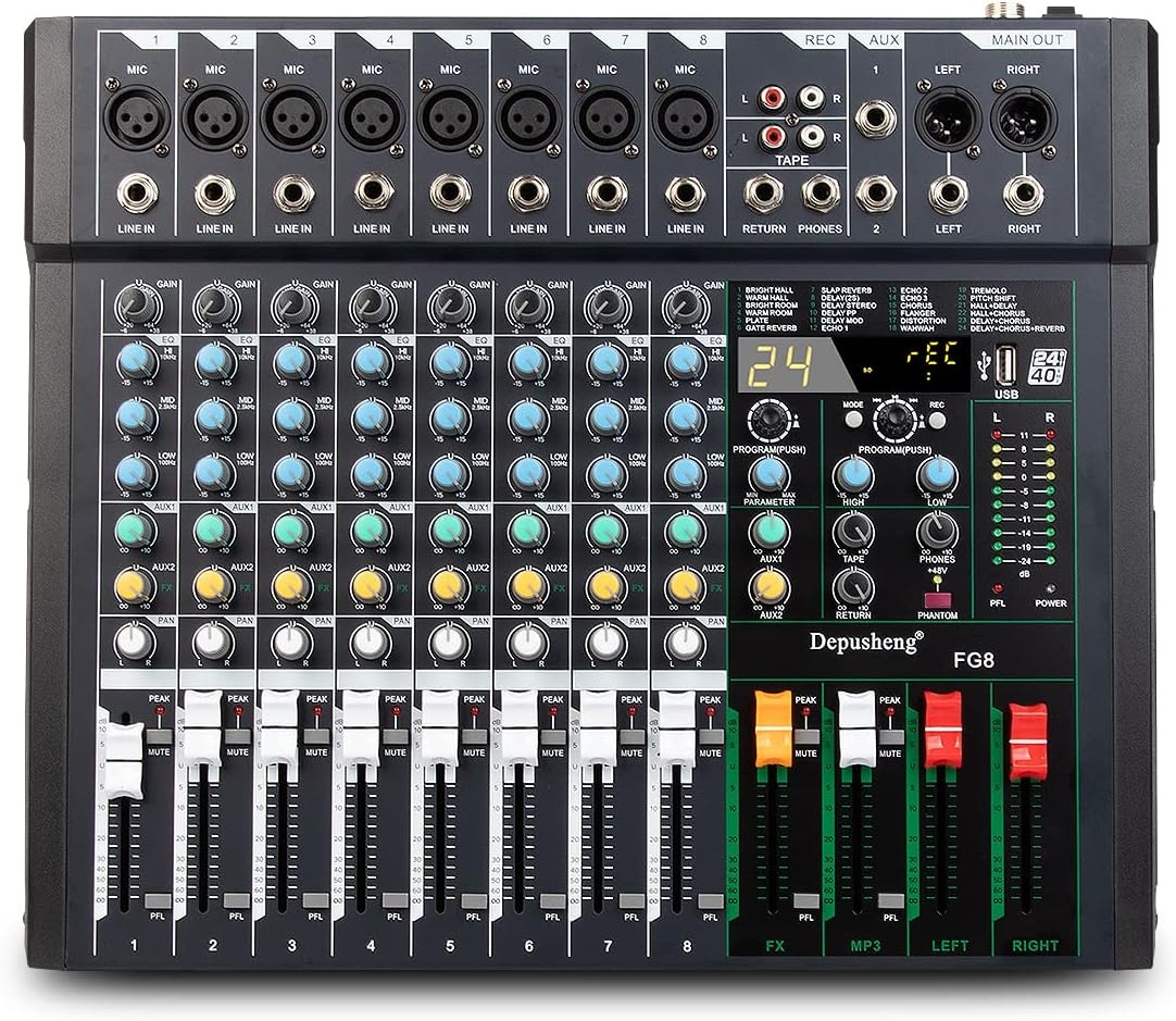 Depusheng FG8: 8-Kanal Audio Mixer met 30% Korting