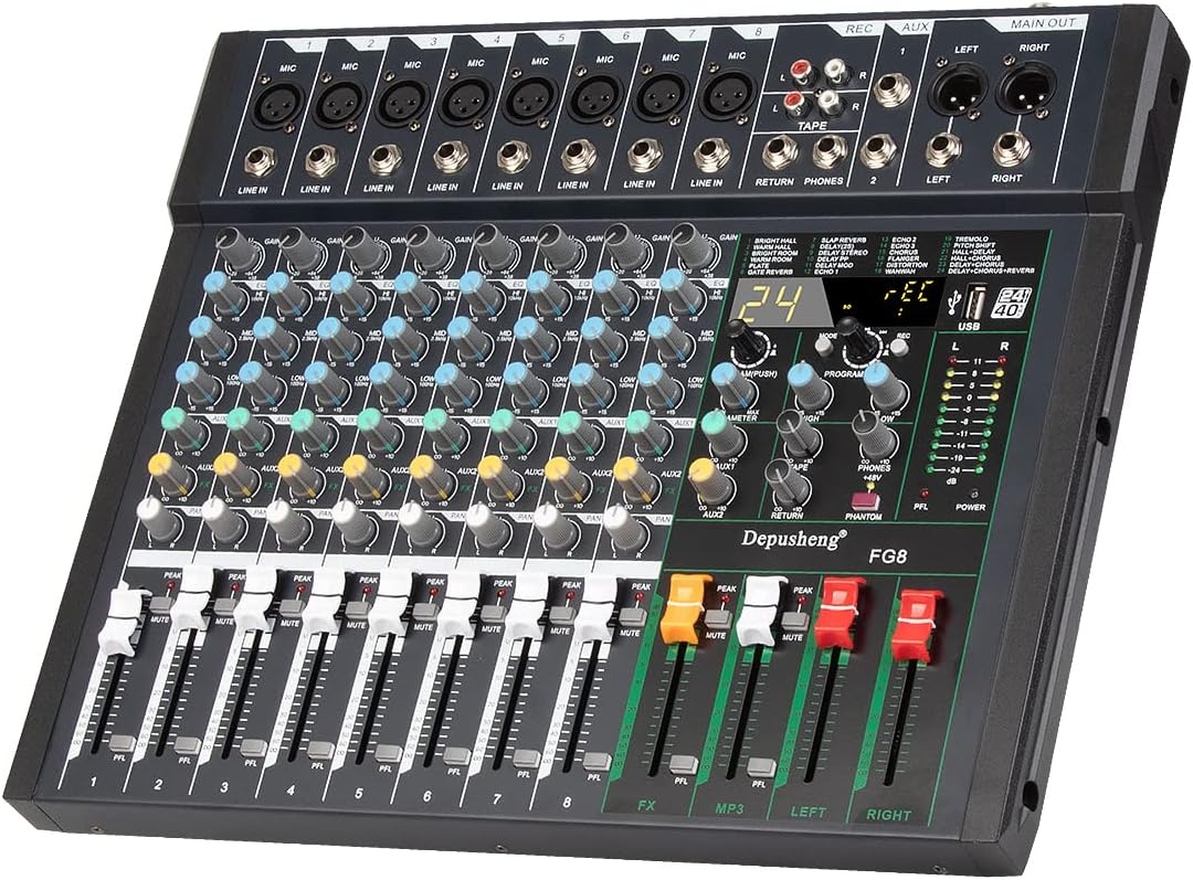 Depusheng FG8: 8-Kanal Audio Mixer met 30% Korting