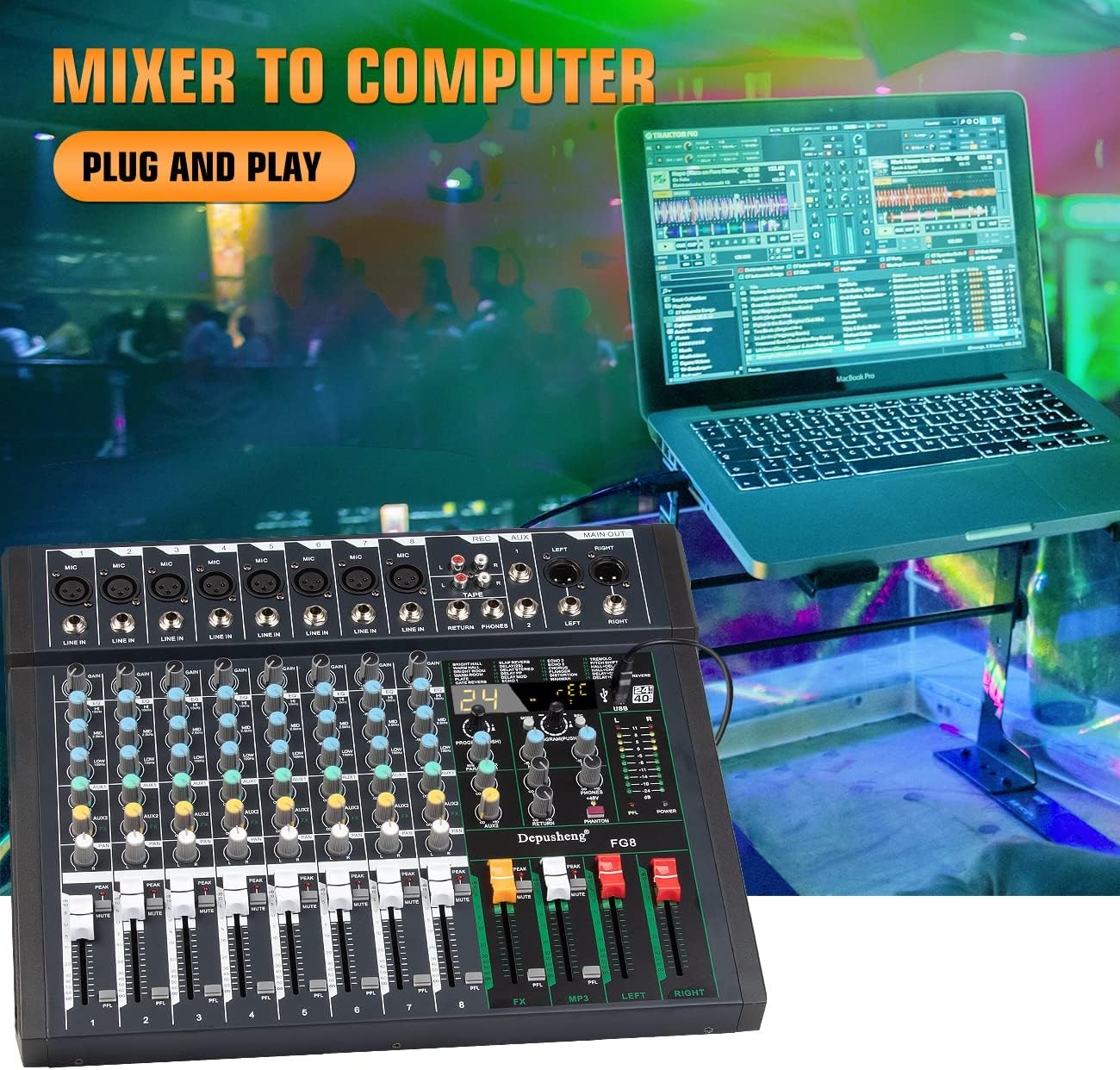 Depusheng FG8: 8-Kanal Audio Mixer met 30% Korting