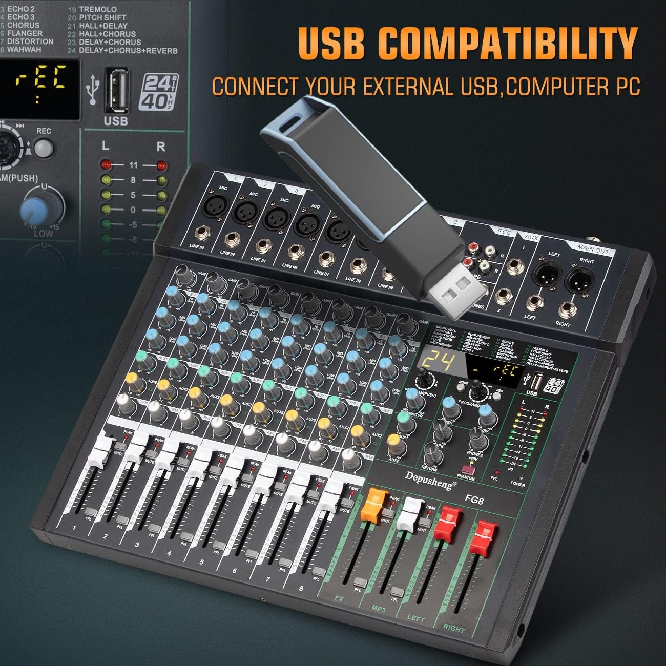 Depusheng FG8: 8-Kanal Audio Mixer met 30% Korting