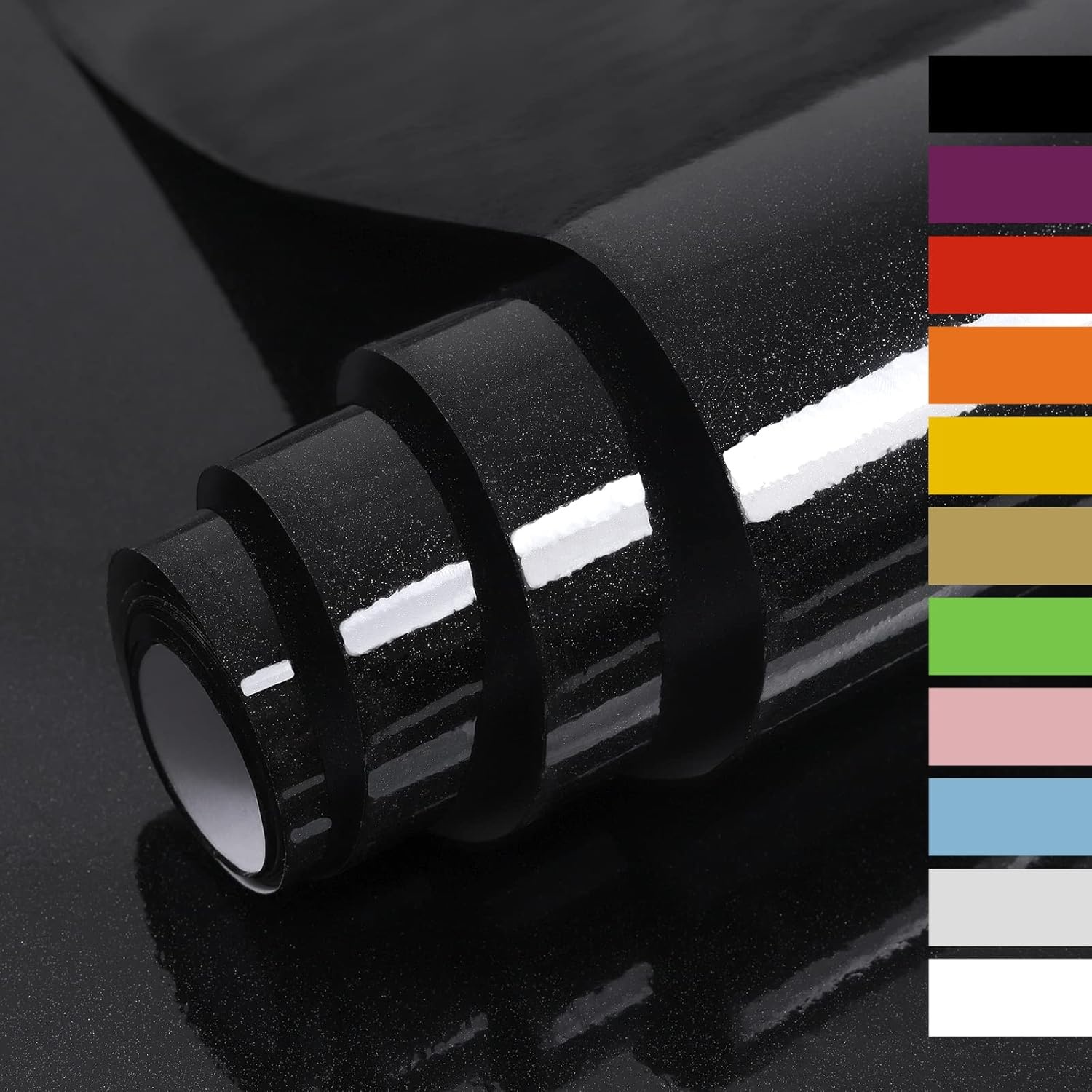 Zwarte Glanzende Kleeffolie 90x6m - 30% Korting