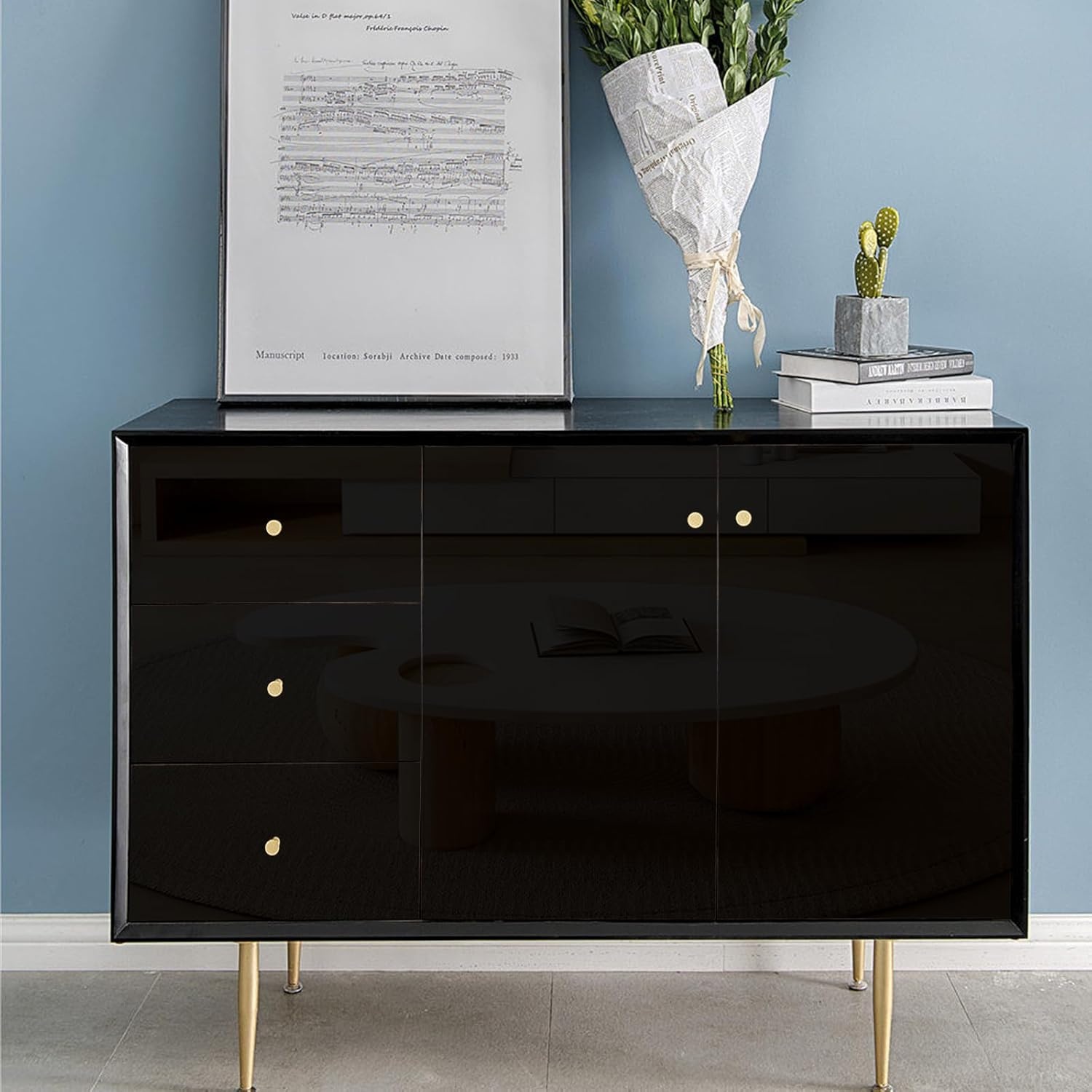 Zwarte Glanzende Kleeffolie 90x6m - 30% Korting