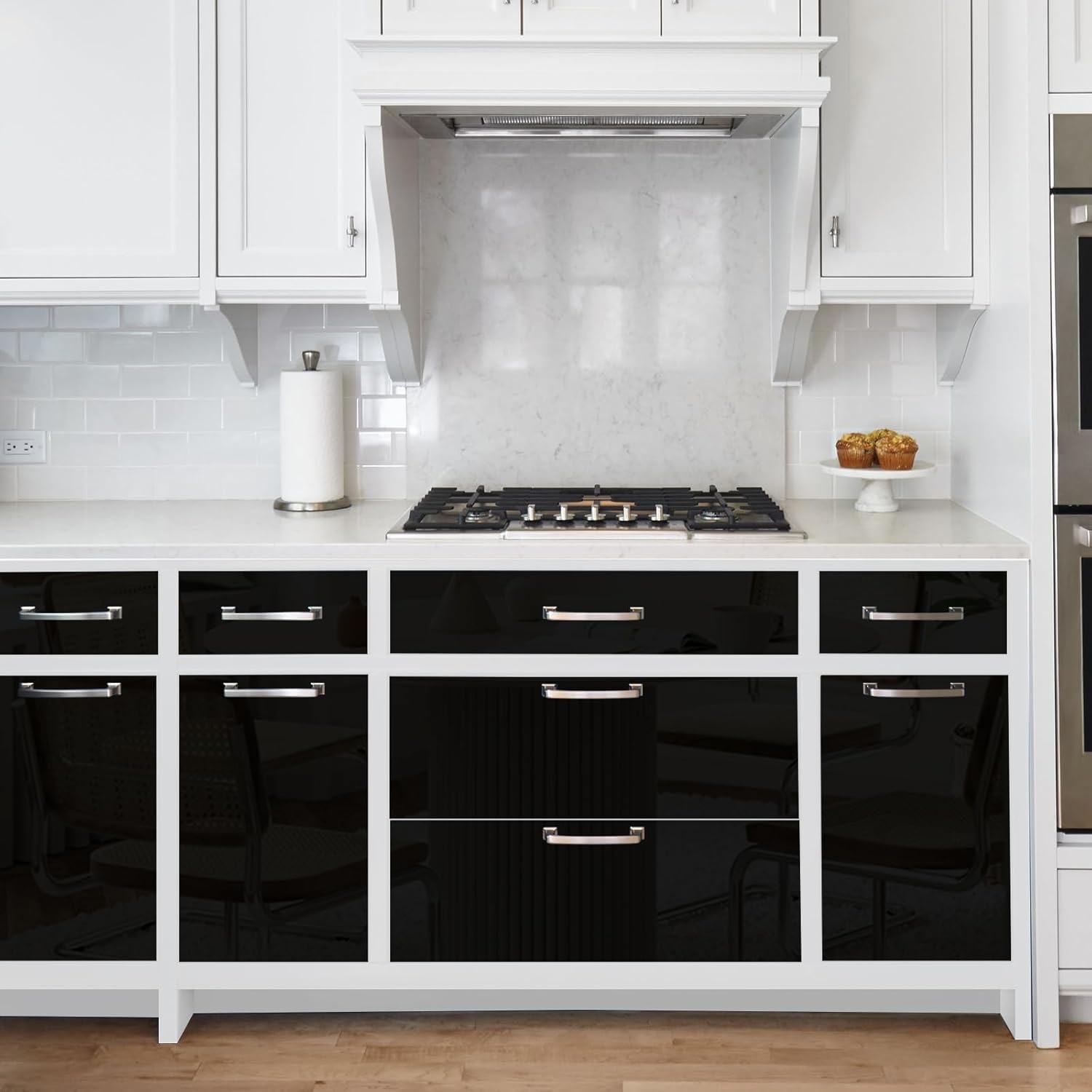 Zwarte Glanzende Kleeffolie 90x6m - 30% Korting