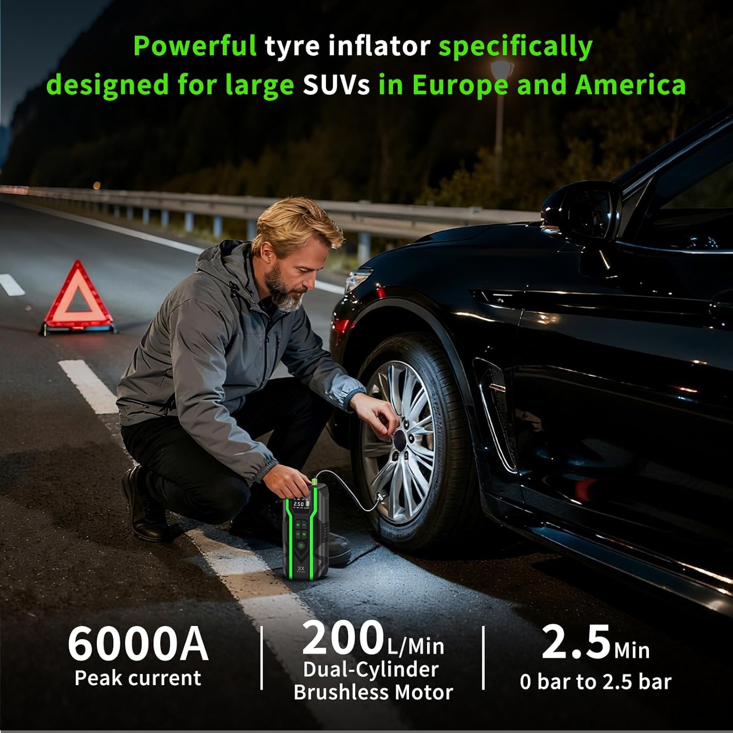 Starthulp Auto + Compressor - 6000A - 30% Korting