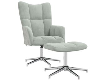 vidaXL Relaxstoel Lichtgrijs Fluweel - 64% Korting!