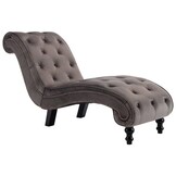 vidaXL Chaise longue fluweel grijs - 35% Korting