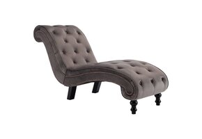 vidaXL Chaise longue fluweel grijs - 35% Korting