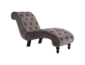 vidaXL Chaise longue fluweel grijs - 35% Korting