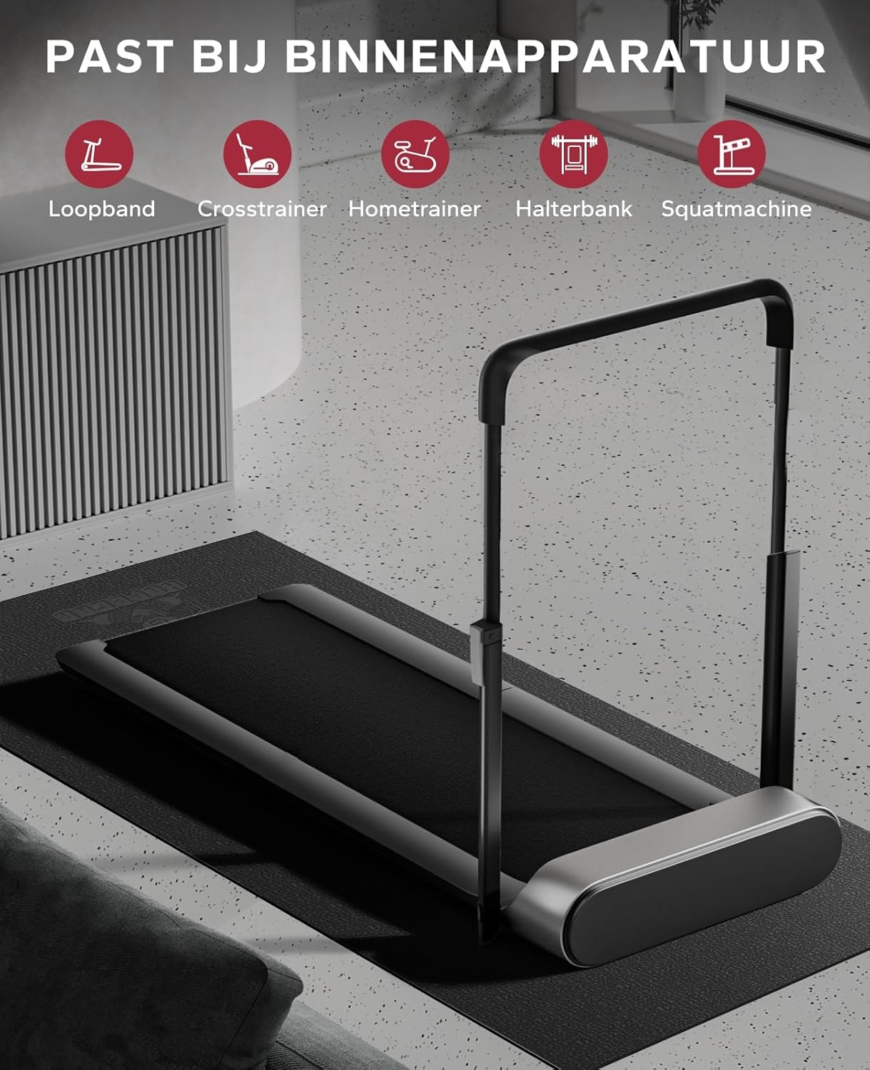 HAPBEAR Fitnessmat 152x76cm | 30% Korting | Loopband & Crosstrainer Bescherming